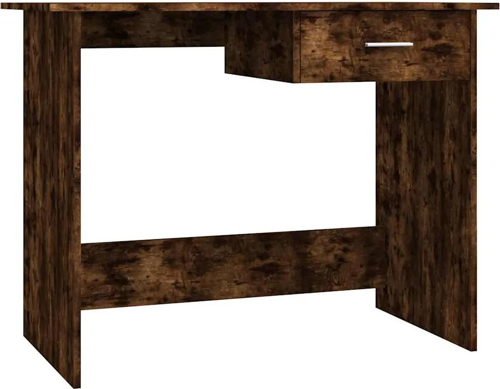 vidaXL Birou, stejar fumuriu, 100x50x76 cm, lemn prelucrat