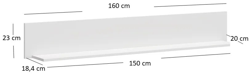 Poliță 160 cm Olna (alb). 1053147