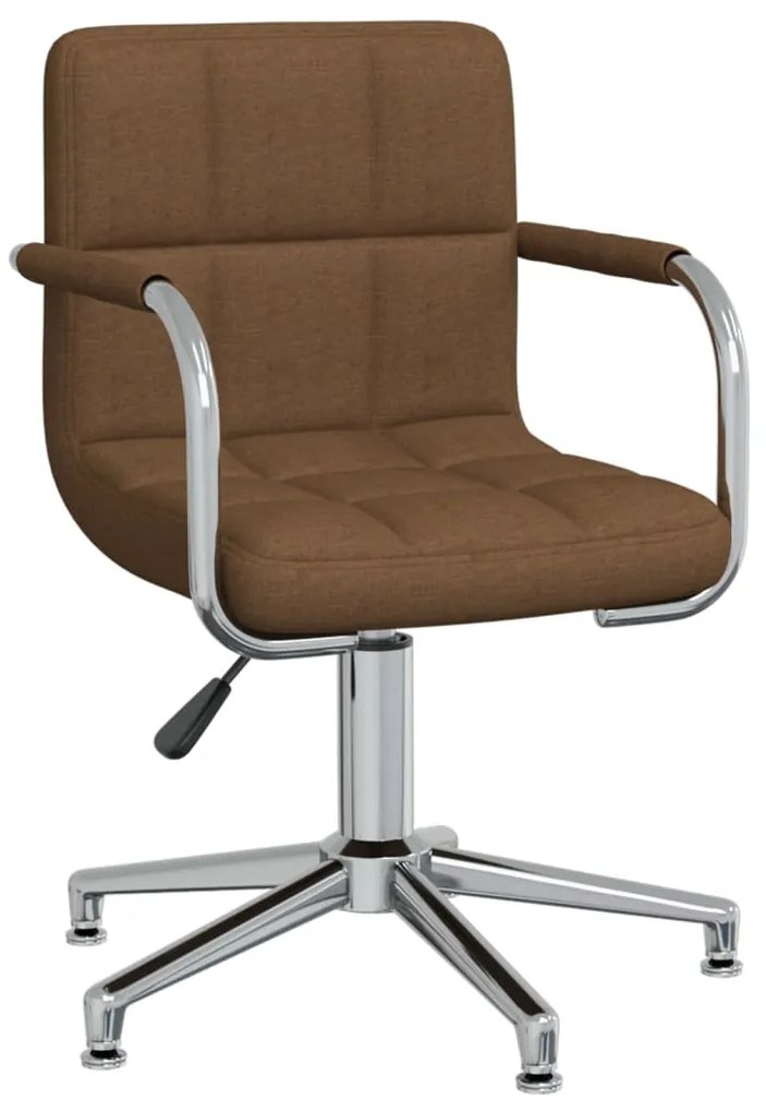 vidaXL Scaun de bucătărie pivotant, maro, material textil