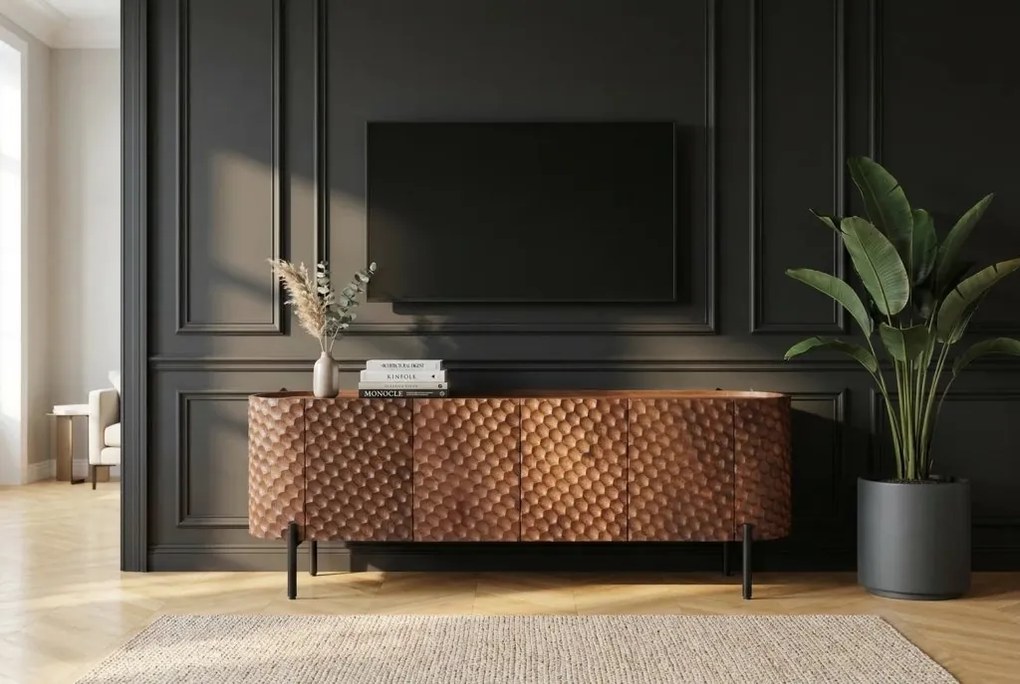 Comoda TV cu model 3D tip fagure ADLON 160cm