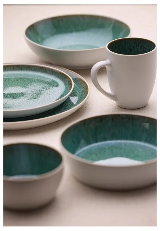 Bol alb/verde din gresie 850 ml Gastro White/Green – Bitz