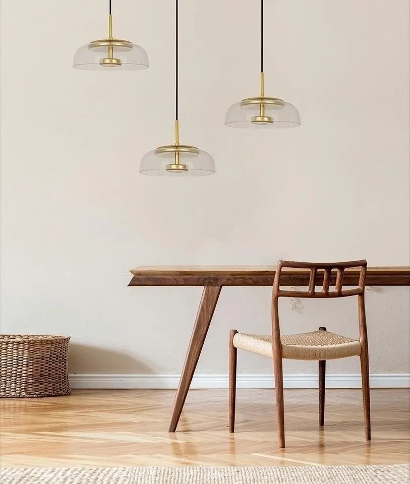 Lustra suspendata LED, Metal, Sticla, Eden