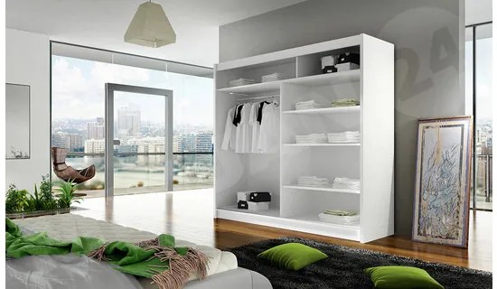 Dulap cu uși glisante Lena I 180 (negru) (fără iluminare). Promo -17%. 1058462