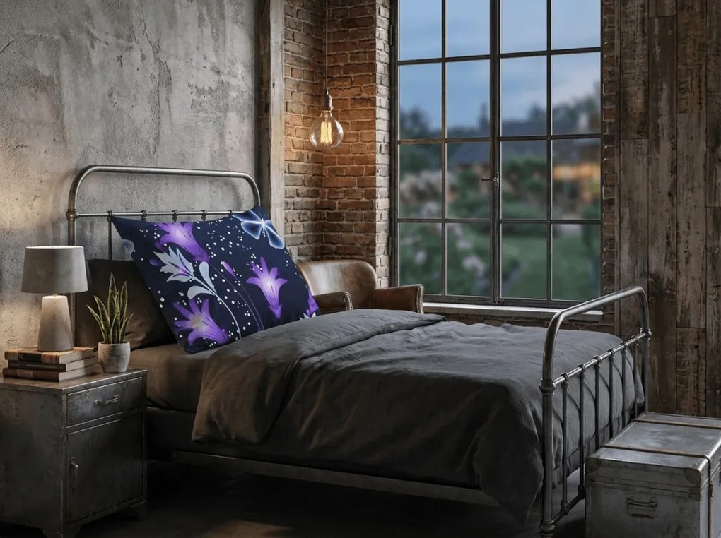 Husa de perna din microfibra VIOLET BUTTERFLY 70x90 cm, albastru inchis