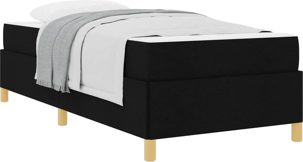 vidaXL Cadru de pat cu saltea Negru 100 x 200 cm țesătură
