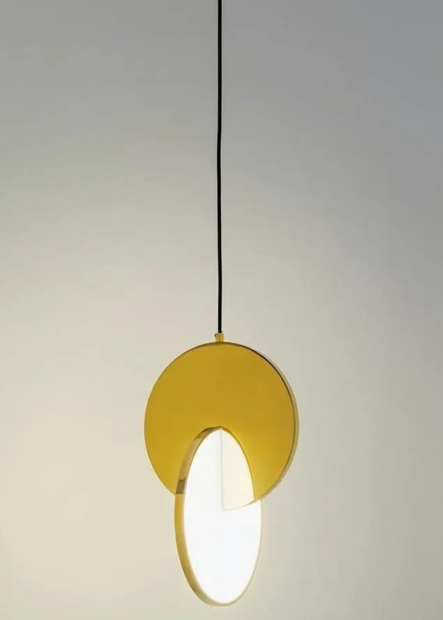 Lustra suspendata LED design decorativ Disc auriu