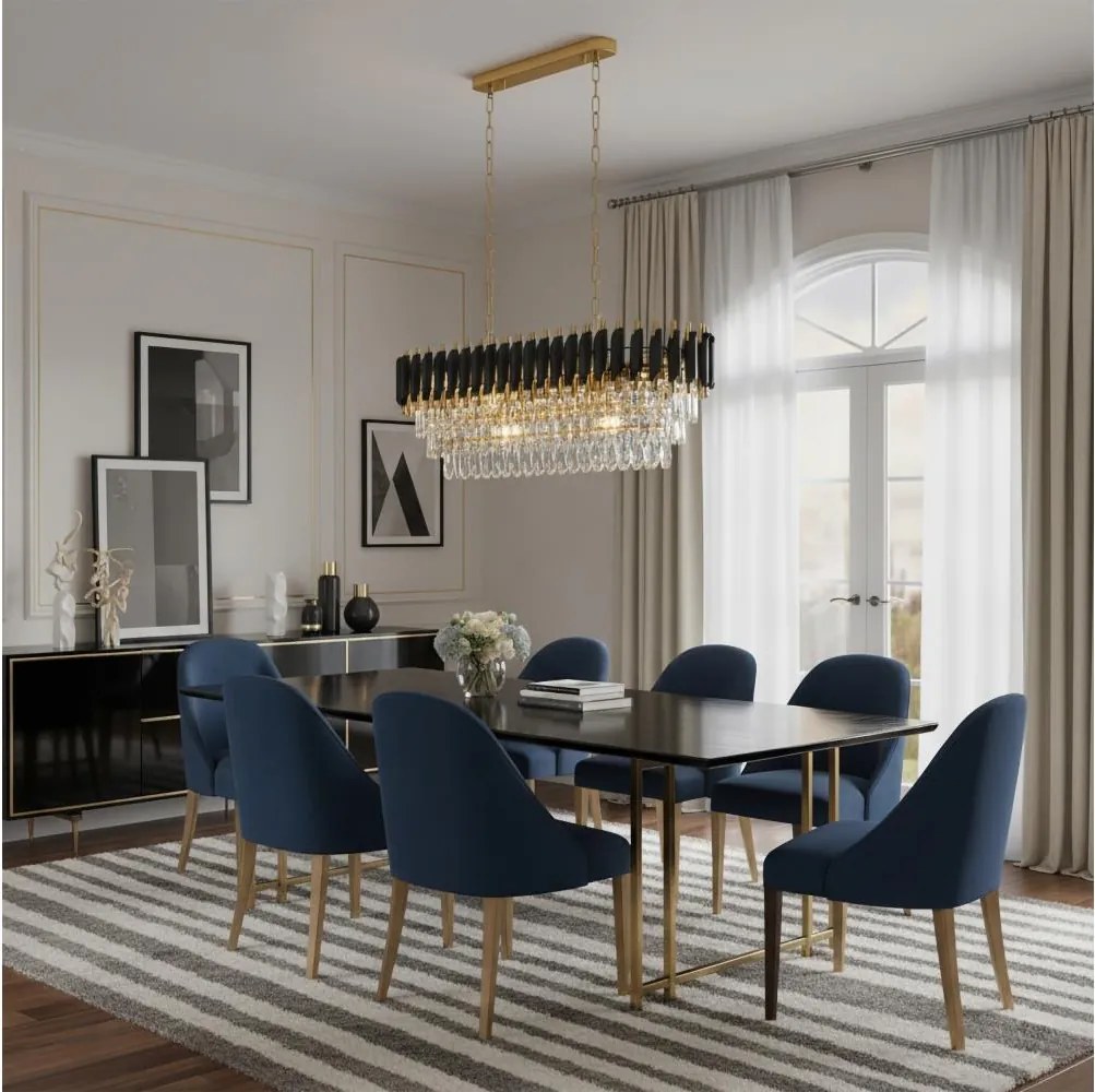 Brilagi - Lustru suspendat pe lanț ECLIPSE 10xE14/10W/230V 78x28 cm negru/auriu