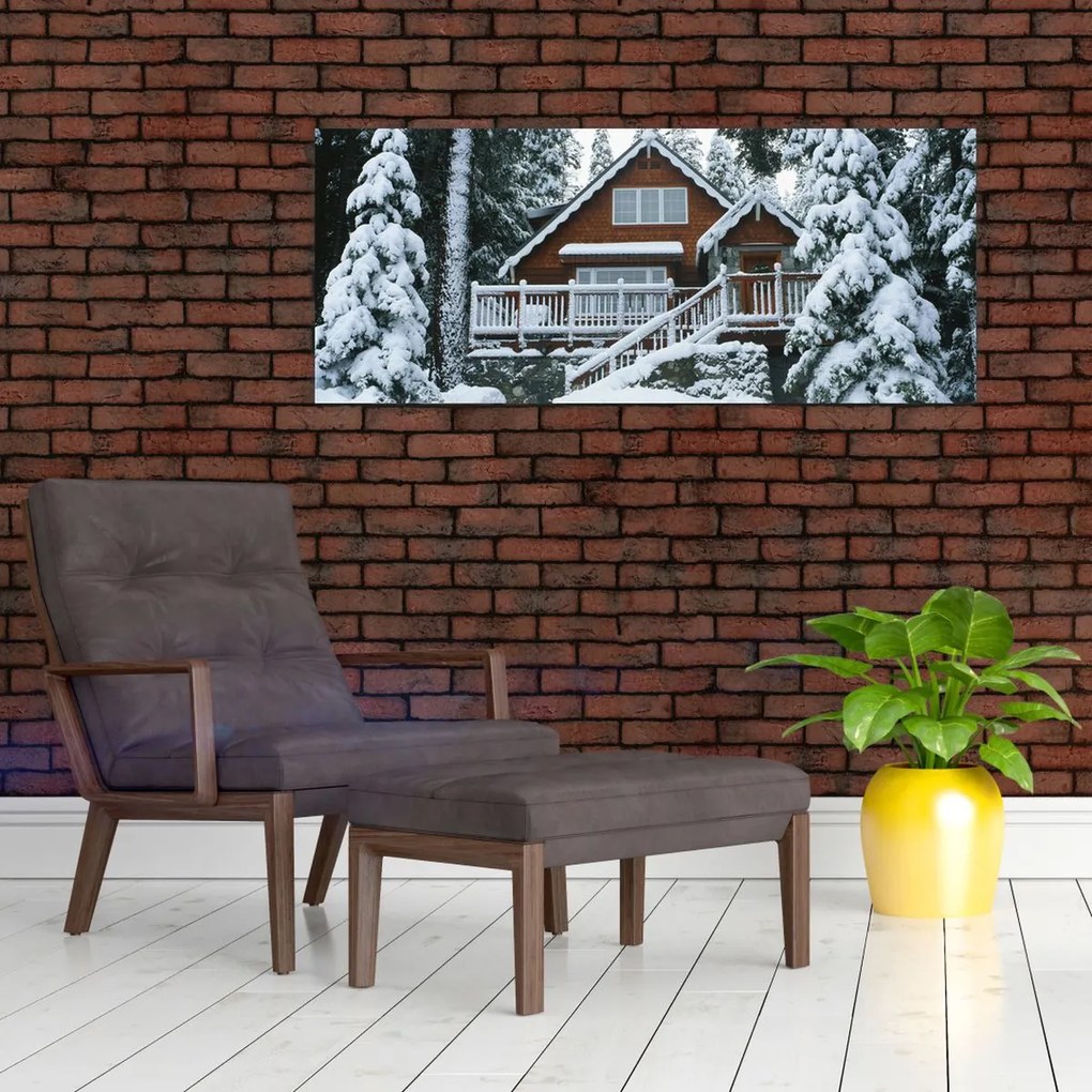 Tablou - Cabană din lemn (120x50 cm)