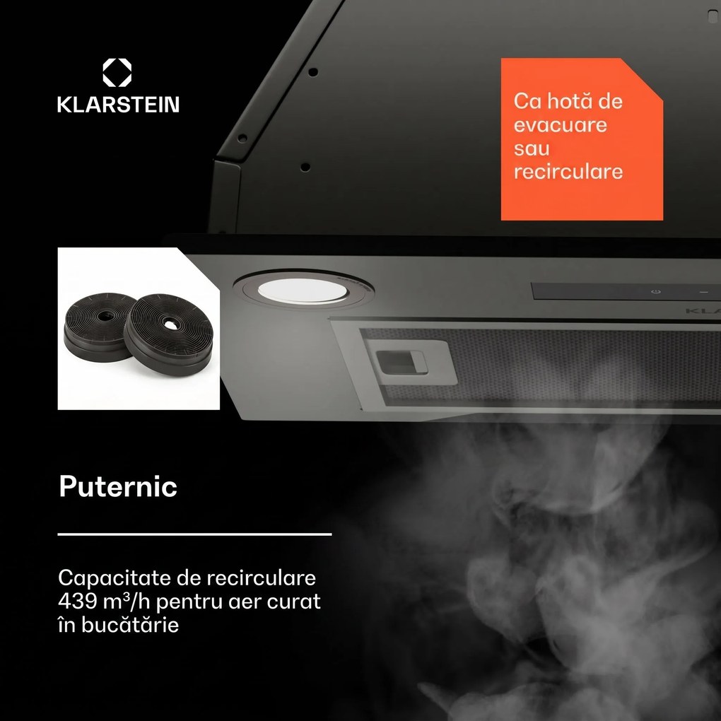 Klarstein Paolo 52 hotă încorporată 52 cm 439 m³/h LED Touch A++