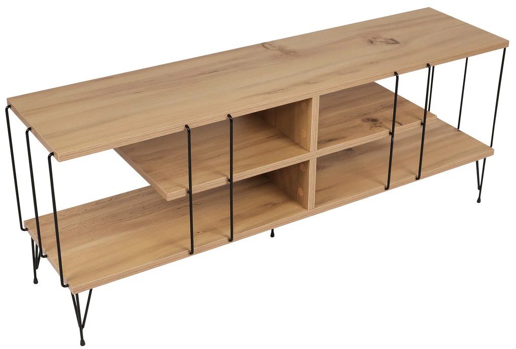 Comoda TV Eze, Crem - Alb - Maro - Gri, 120 x 45 x 30 cm