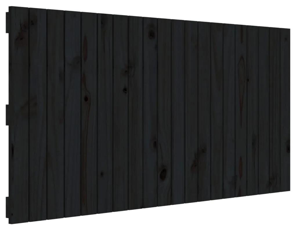 824842 vidaXL Tăblie de pat pentru perete, negru, 127,5x3x60 cm