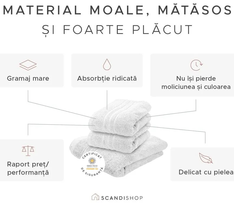 Prosop Comfort Maxi 100x180 cm negru, 100% bumbac