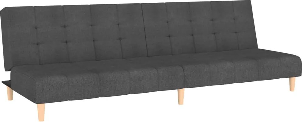 vidaXL Canapea extensibilă cu 2 locuri, gri închis, textil