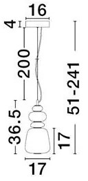 Pendul LED decorativ ceramic maro, albastru, alb, PALO