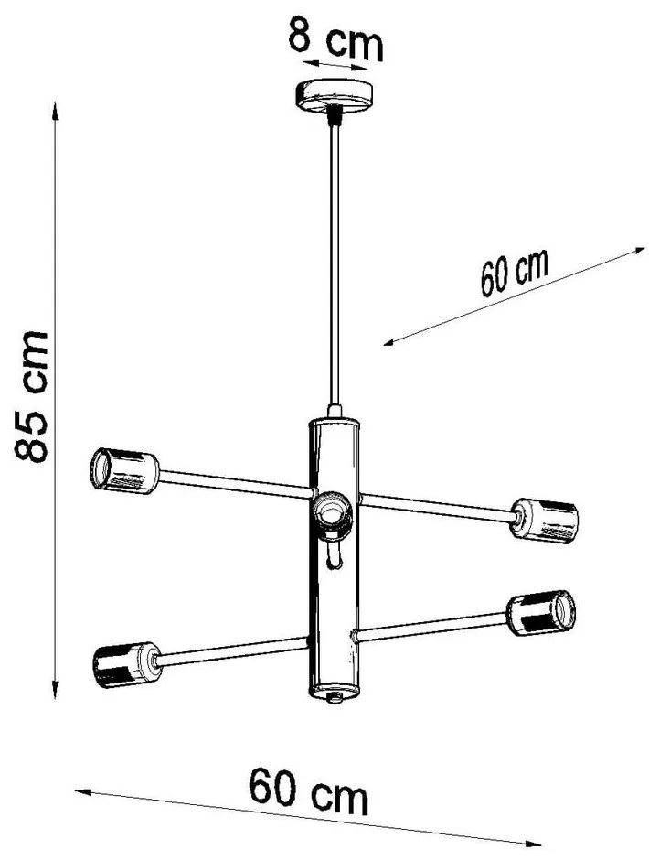 Lustră Nice Lamps Donato 6, negru