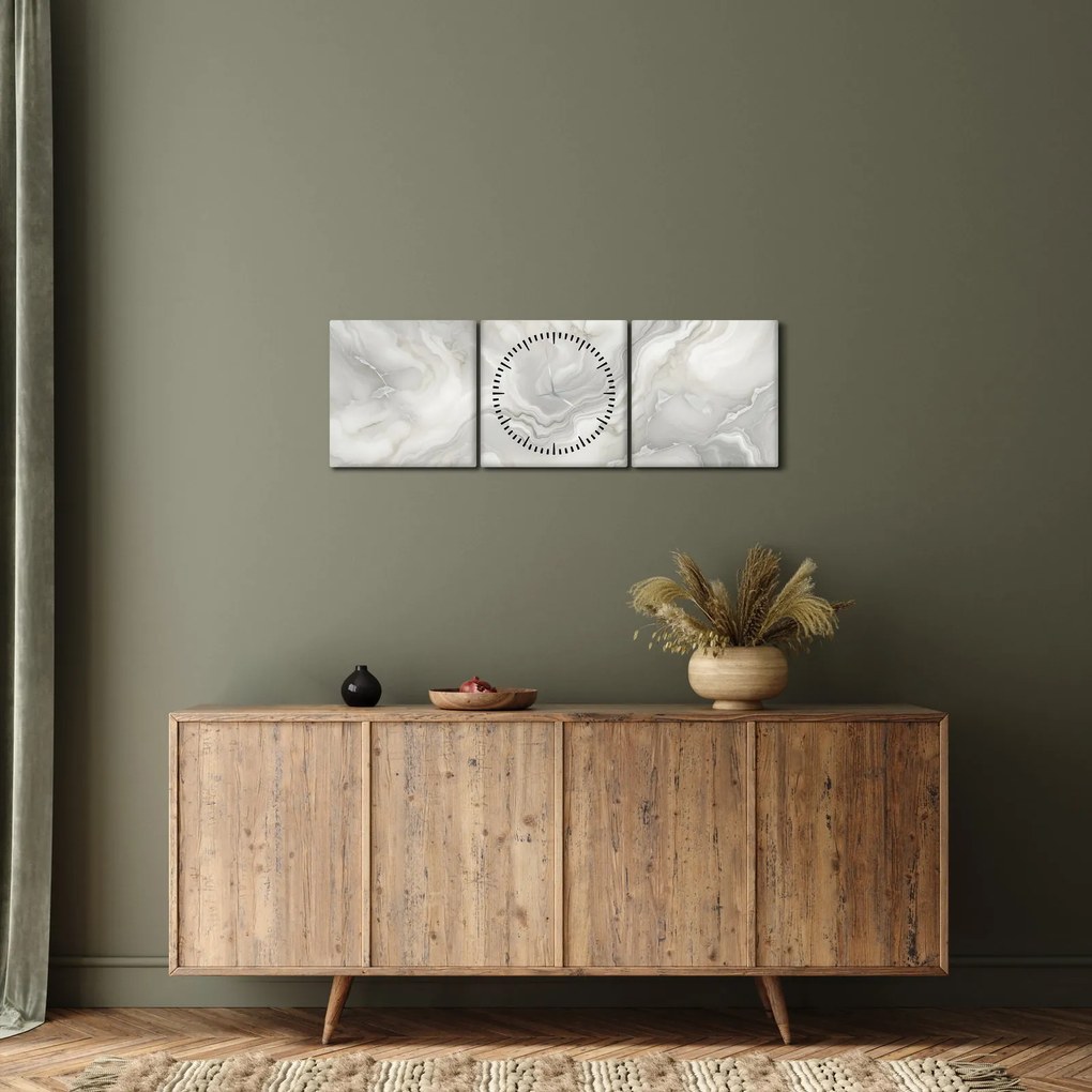 Tablou - Textura de marmură naturală (cu ceas) (90x30 cm)