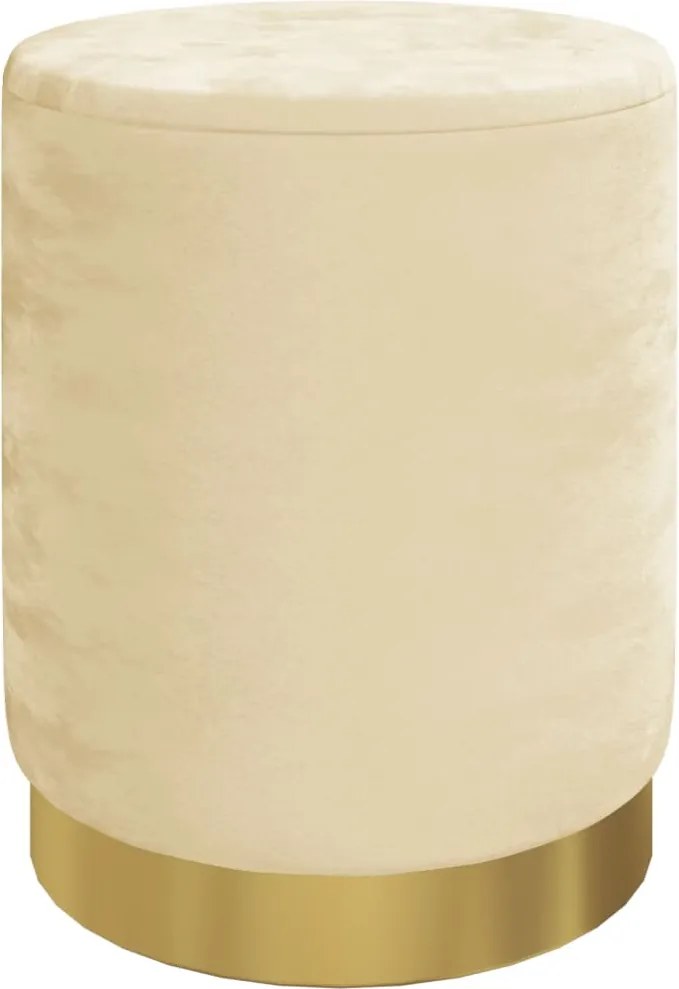 vidaXL Taburet depozitare rotund, roz caisă, catifea 31 x 37 cm