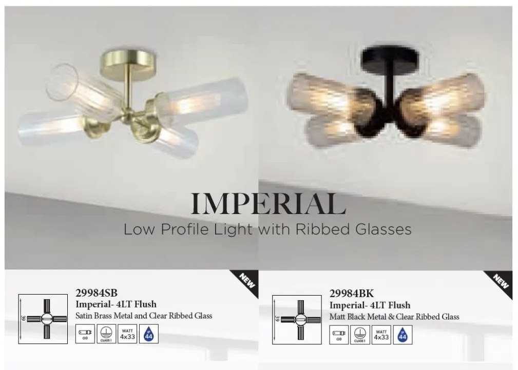 Plafoniera baie metal negru IP44 Imperial 4L