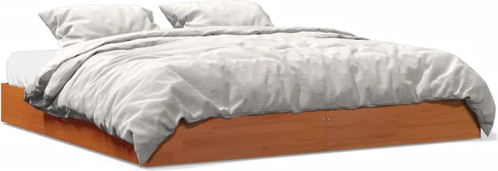 vidaXL Cadru de pat fără saltea, maro ceruit 180x200 cm lemn masiv pin