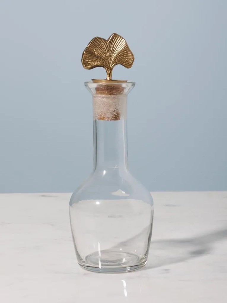 Sticla decorativa, cu capac din alama, Ginko