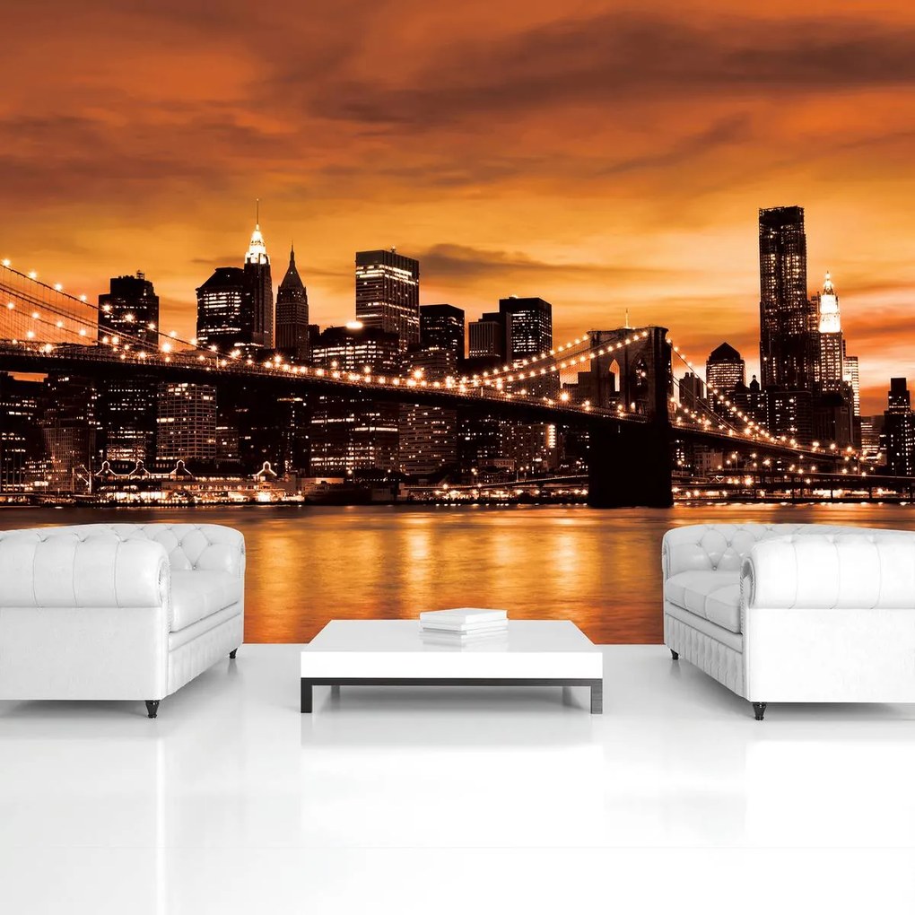 Fototapet - New York și Brooklin Bridge City (152,5x104 cm)