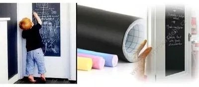 Tablă de hârtie autoadezivă cu un set de crete - 45 x 200 cm
