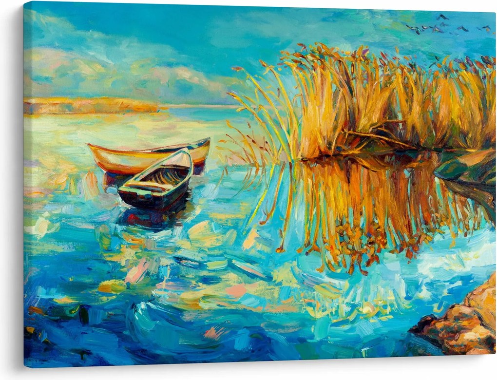 Tablou - Lacul cu bărci (70x50 cm)