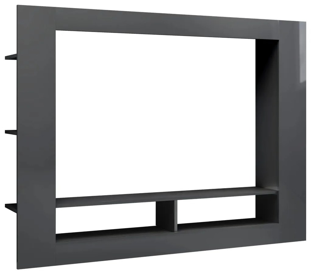 800746 vidaXL Comodă TV, gri lucios, 152 x 22 x 113 cm, PAL