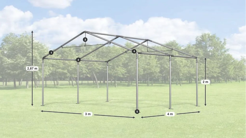 Cort de petrecere 3x4x2m Comfort PVC 560g cu plasă împotriva insectelor Summer