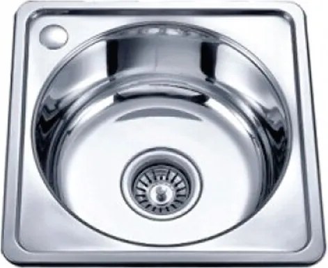 Chiuveta inox Inter Ceramic Alpaca cu o cuva fara picurator finisaj inox lucios 40x40 cm