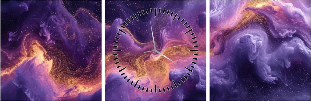 Tablou - Nebuloasa purpurie (cu ceas) (90x30 cm)