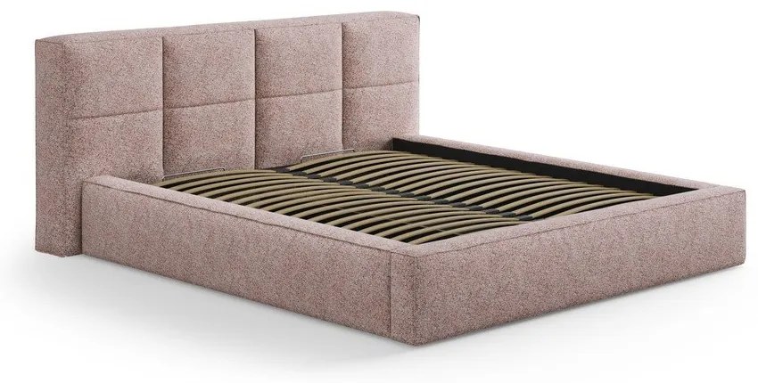 Tăblie de pat roz-deschis tapițată 189x100 cm Darren – Micadoni