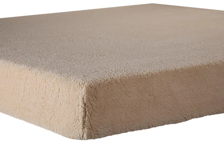 Cearceaf elastic cu blăniţă SHERPA, crem 180 x 200 cm