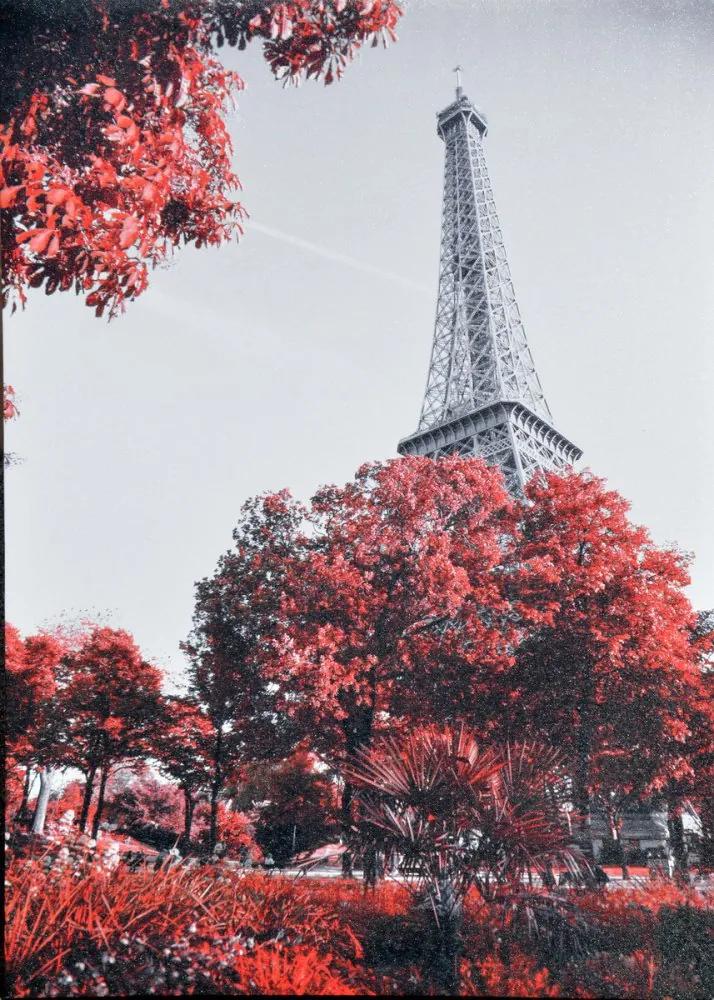 Falc Tablou pe pânză - Eiffel Tower in red, 50x70 cm