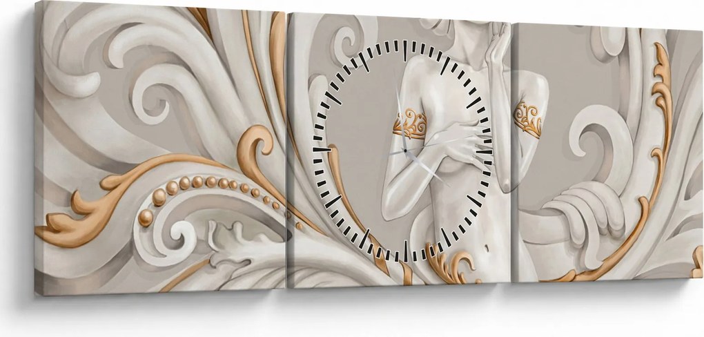 Tablou - Imagine a zeiței într-un fundal ornamental (cu ceas) (90x30 cm)