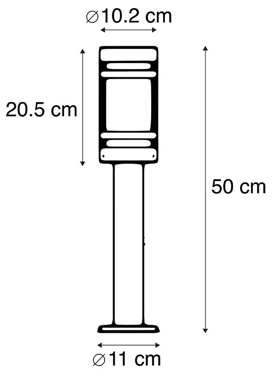 Lampa de exterior moderna neagra 50 cm IP44 - Gleam