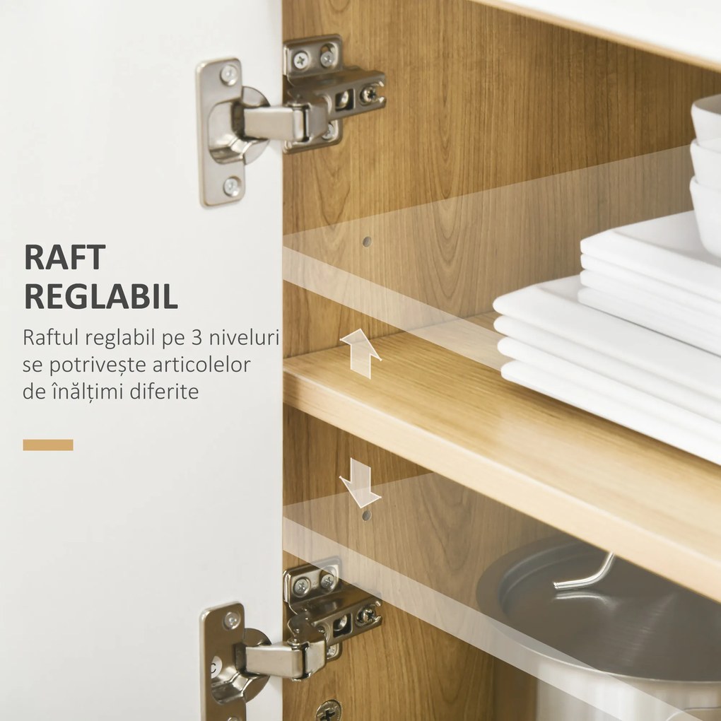Dulap pentru Cuptorul cu Microunde, Dulap de Bucatarie cu Dulap de Depozitare, Sertar, Camera de Zi 58x40x118cm HOMCOM | Aosom Romania