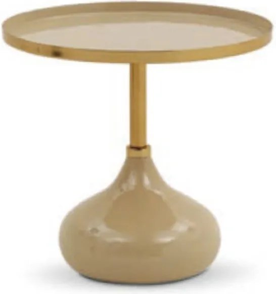 Masuta de cafea Bej Eclipse metalica Ø 51 cm /h 48 cm