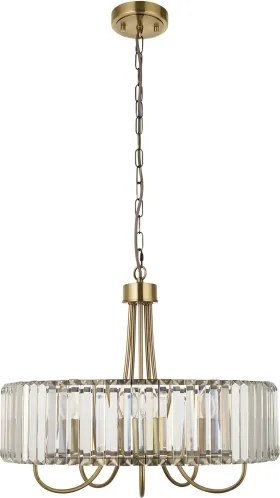 Endon 119610 - Candelabru VISCONTI cu lanț, 5 x E14, 6 W, 230 V, alamă