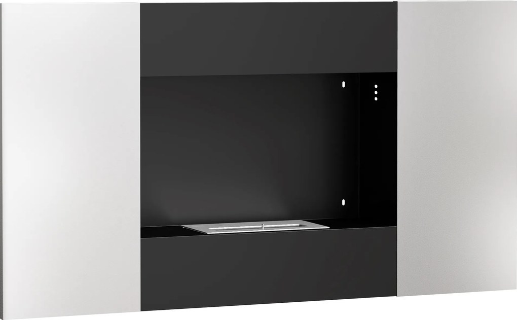 HOMCOM Șemineu pe Bioetanol de 0,9L pentru Durată de 3,3 ore, Bioșemineu Încastrabil din Oțel și Sticlă, 100x15x54 cm, Negru | Aosom Romania