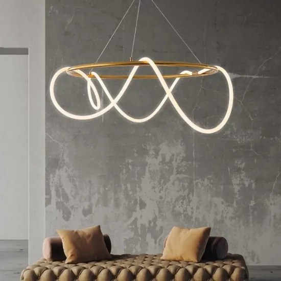 Lustra Led Elit's Neonflex , 60cm Gold