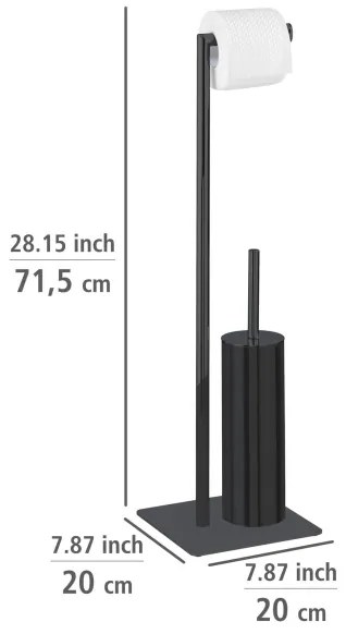 WENKO 71556800 - Set WC RECCO 20 x 71,5 cm, negru