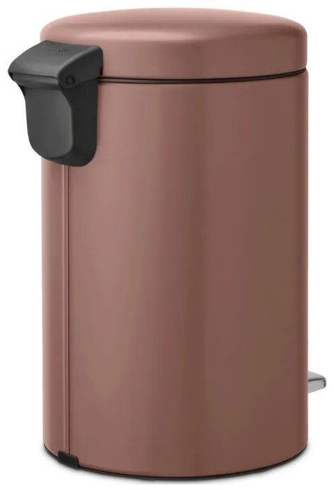 Cos de gunoi cu pedala Brabantia NewIcon 1008845, 12 L, Inchidere lina, Baza antiderapanta, Finisaj satinat, Maro