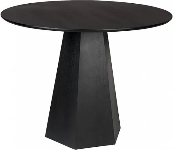 Masa neagra dining rotunda din lemn 100 cm Pilar Zuiver
