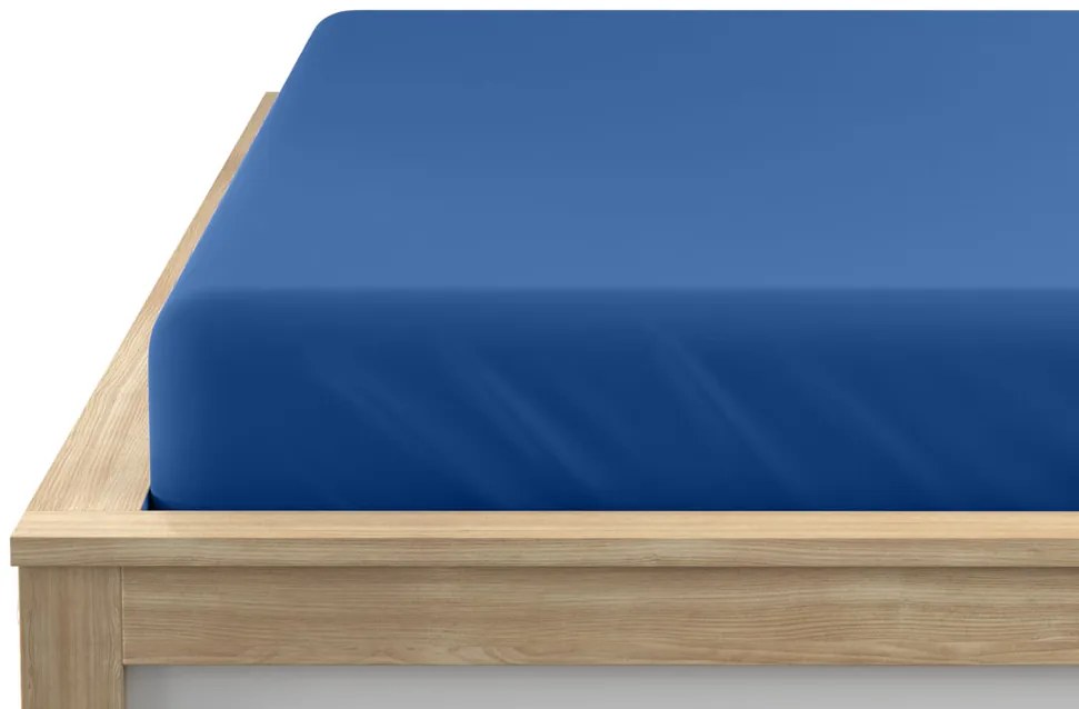 Cearsaf Jersey cu elastic 180 x 200 cm albastru inchis