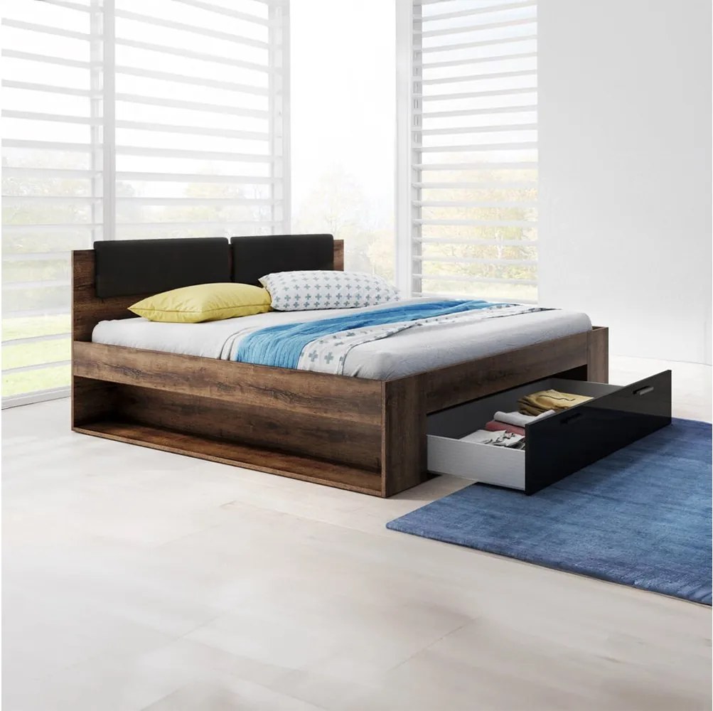 Pat lemn masiv Lunaris 140/160/180×200 cm - 180x200
