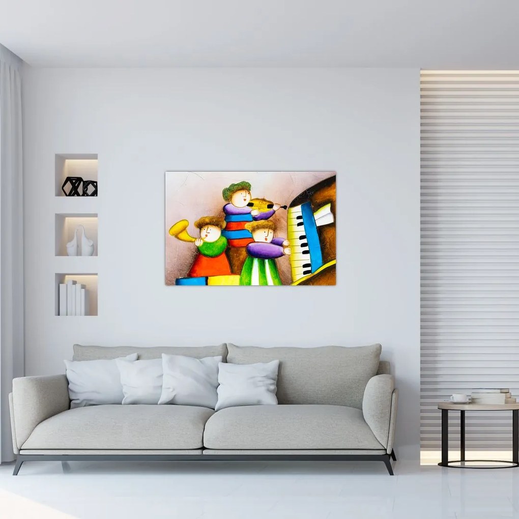 Tablou - Muzicanții, pictură (90x60 cm)