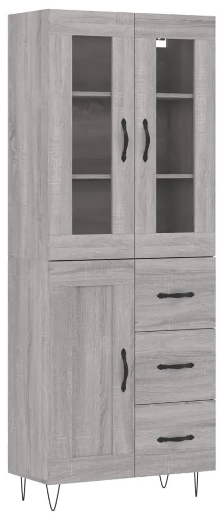 vidaXL Dulap înalt, gri sonoma, 69,5x34x180 cm, lemn compozit