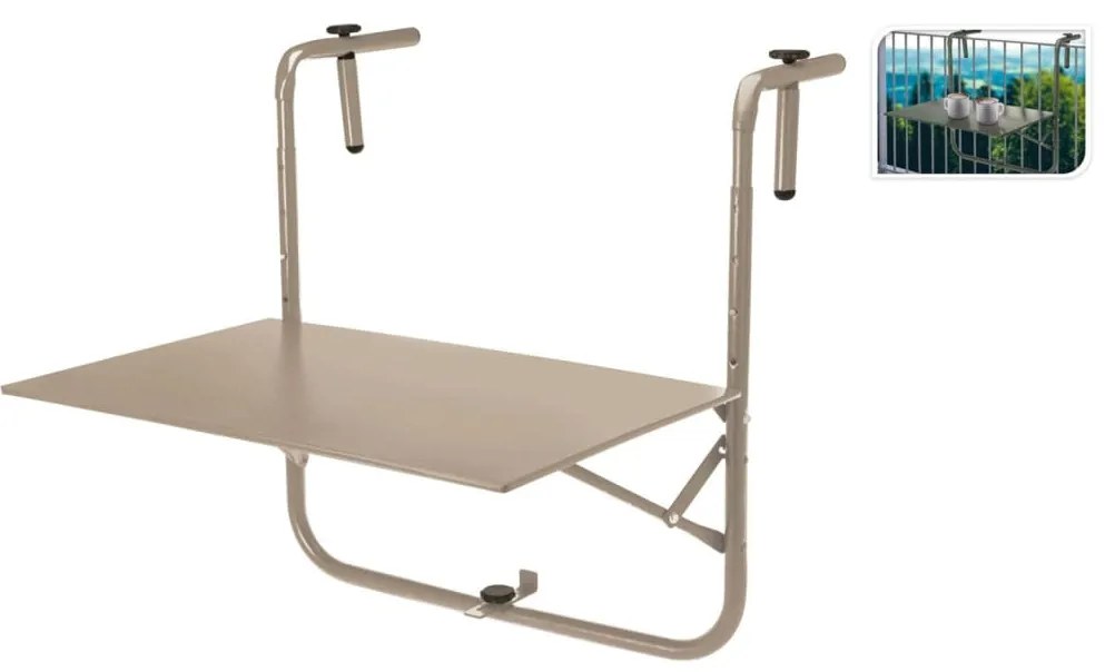 442221 ProGarden Masă pentru balcon, gri taupe mat