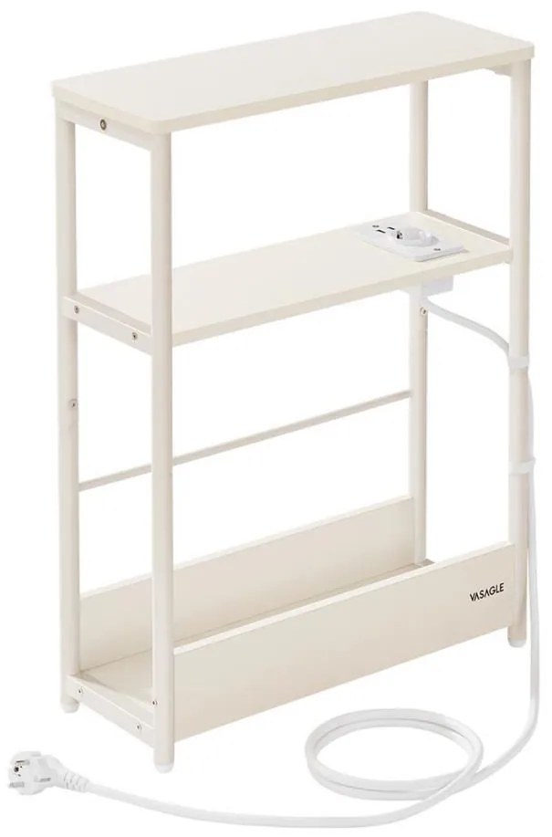 Noptieră ROD cu priză încorporată și porturi USB, alb/crem